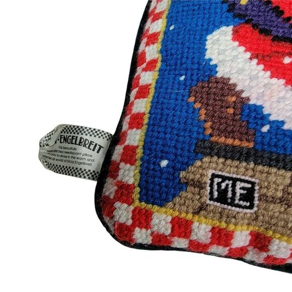 Mary Engelbreit "BELIEVE" 9x10 Completed Wool Needlepoint Throw Pillow Christmas - Picture 2 of 5